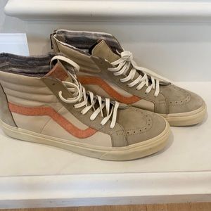 Never worn Vans suede zippered high tops